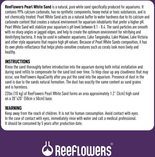 Show full view: Reeflowers Pearl White Aquarium Sand, 0.5-1-mm, 15-lb tub slide 3 of 7