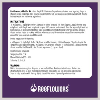 Show full view: Reeflowers pH Buffer 9.4 Fish Aquarium Water Conditioner, 17-fl oz bottle slide 3 of 7