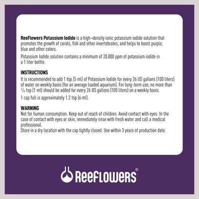 Show full view: Reeflowers Potassium Iodide Fish Aquarium Water Conditioner, 8.5-fl oz bottle slide 3 of 7