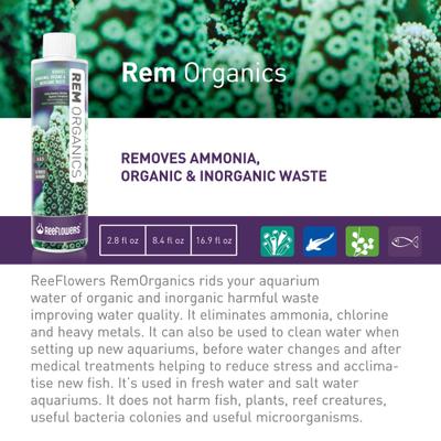 Show full view: Reeflowers RemOrganics Fish Aquarium Water Conditioner, 2.9-fl oz bottle slide 2 of 7