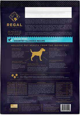 Show full view: Regal Pet Foods Country Classics Recipe Grain-Free Chicken & Duck Meals Dry Dog Food, 13-lb bag slide 3 of 5