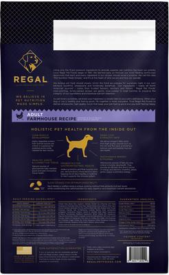 Show full view: Regal Pet Foods Farmhouse Recipe Chicken & Duck Meals Whole Grains Adult Dry Dog Food, 26-lb bag slide 3 of 5