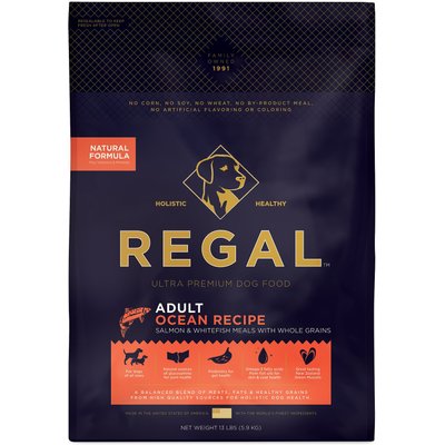 Regal Pet Foods Regal Pet Foods Ocean Recipe Salmon & Whitefish Meals Whole Grains Adult Dry Dog Food, 13-lb bag