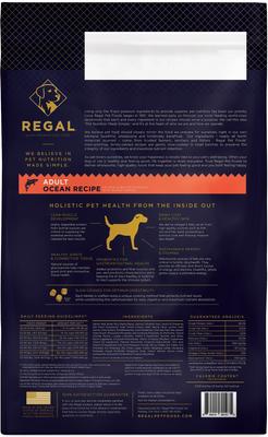Show full view: Regal Pet Foods Ocean Recipe Salmon & Whitefish Meals Whole Grains Adult Dry Dog Food, 26-lb bag slide 3 of 5