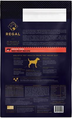 Show full view: Regal Pet Foods Red Meat Recipe Grain-Free Buffalo & Lamb Meals Dry Dog Food, 26-lb bag slide 3 of 5