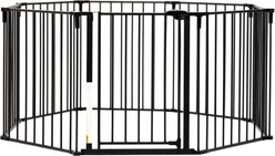 Regalo Pet 2-in-1 Play Pen & Configurable Super Wide Dog Gate, Black