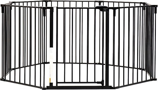Regalo Pet 2-in-1 Play Pen & Configurable Super Wide Dog Gate, Black