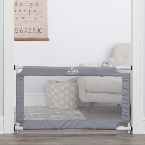 Regalo Expandable Plastic Dog Gate, Gray, 42-in