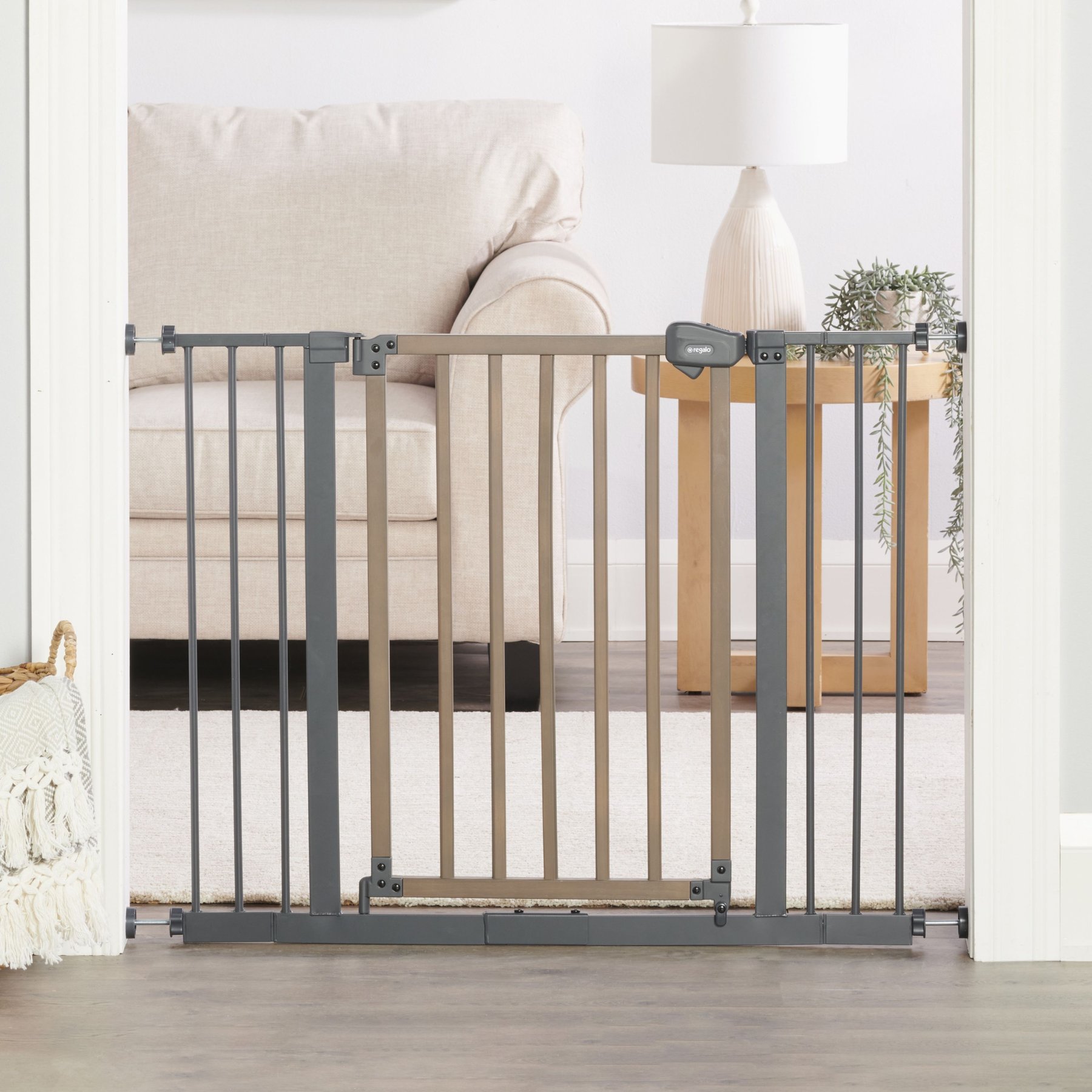 Regalo Pet Heritage & Home Multi-Style Metal Dog Gate, Gray