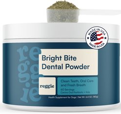 Reggie Bright Bite Kelp Flavored Dental Powder Supplement for Dogs, 60 servings