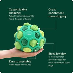 Reggie Forager Interactive Treat Dispensing Enrichment Ball for Dogs, Small/Medium, Green slide 2 of 8