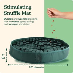 Reggie Snuffle Mat & Slow Feeding Enrichment Bowl for Dogs, 20-in, Hunter Green slide 2 of 8