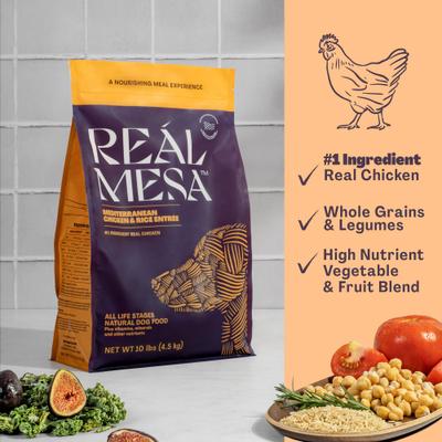 Show full view: REÁL MESA Mediterranean Chicken & Rice Entrée Dog Food, 10-lb bag slide 3 of 7