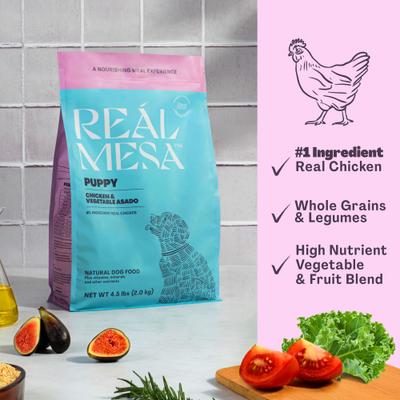 Show full view: REÁL MESA Puppy Chicken & Vegetable Asado Dog Food, 4.5-lb bag slide 3 of 7