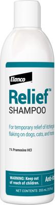 Show full view: Relief Shampoo with Pramoxine & Colloidal Oatmeal for Dogs & Cats, 12-fl oz bottle slide 4 of 7