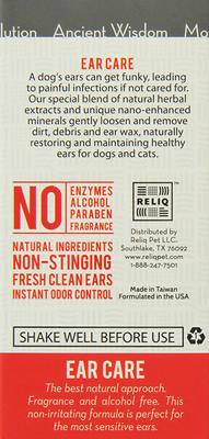 Show full view: RELIQ Advanced Dog & Cat Ear Solution, 4-fl oz bottle slide 2 of 2