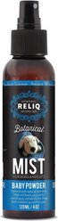 RELIQ Aroma SPA Botanical Mist Baby Powder Dog & Cat Spray, 4-fl oz bottle