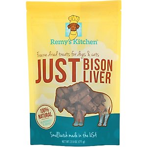 Remy's Kitchen Just Bison Liver Freeze-Dried Dog & Cat Treats, 2.5-oz bag