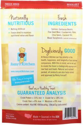 Show full view: Remy's Kitchen Salmon + Cranberry Blend Superfood Snacks Freeze-Dried Dog Treats, 3.5-oz bag slide 3 of 10