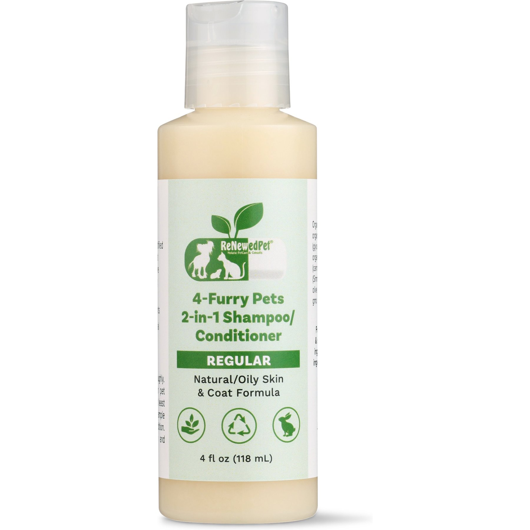 RenewedPet 2-in-1 Pet Shampoo & Conditioner, 4-fl oz bottle