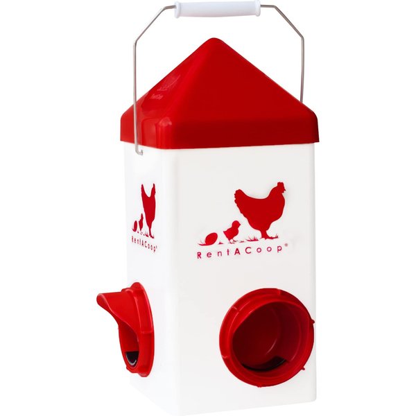 RentACoop 2 Port Metal Feeder, 10-lb