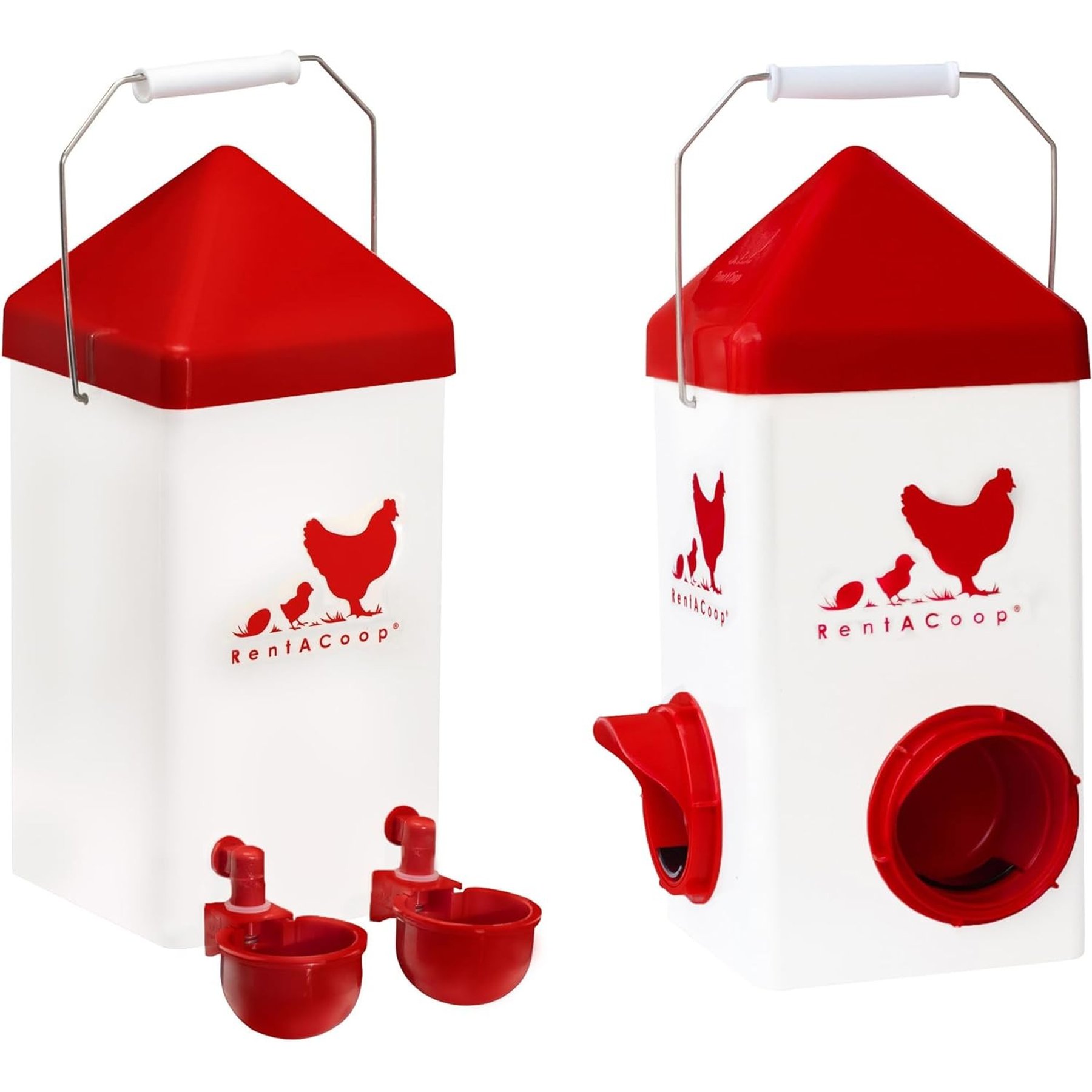 RentACoop Chick2Chicken Feeder & Waterer Set, 5-lb & 1-gal