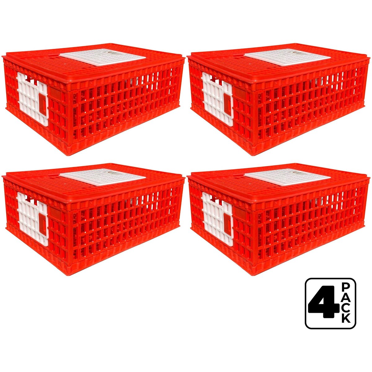 RentACoop Stackable Poultry Carrier Crate, 4 count