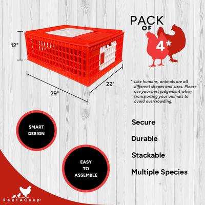 Show full view: RentACoop Stackable Poultry Carrier Crate, 4 count slide 2 of 7