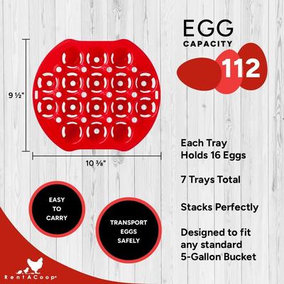 Show full view: RentACoop Stackable Chicken Egg Trays, 7 count slide 2 of 5