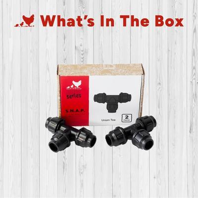 Show full view: RentACoop S.N.A.P. Chicken Watering System Glueless Union Tees, 2 count slide 4 of 5