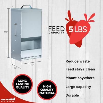 Show full view: RAC Paws by RentACoop Metallic Rabbit Feeder, 5lb slide 2 of 4