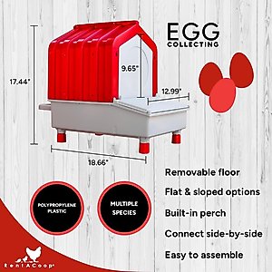 RentACoop Mobile Hen Den Roll-Out 1-Hole Chicken Nesting Box with Legs for Chicken Coop