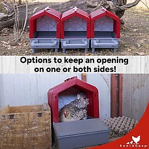 RentACoop Mobile Hen Den Roll-Out 1-Hole Chicken Nesting Box with Legs for Chicken Coop