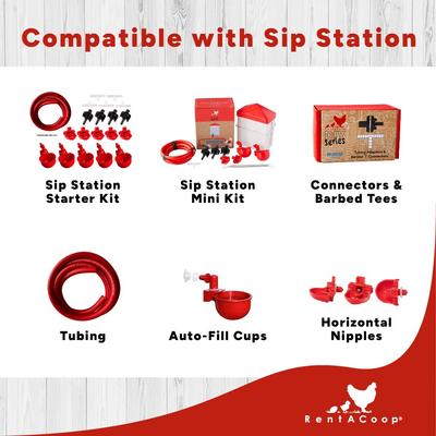 Show full view: RentACoop DIY Sip Station Poultry Drinker System Mini Kit, 64-oz slide 5 of 5