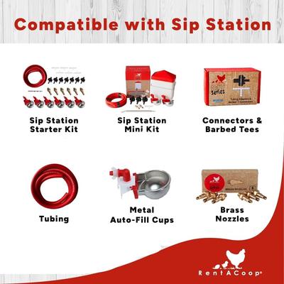 Show full view: RentACoop DIY Sip Station Chicken Watering System Tubing Adaptors & Barbed T-Connectors Multipack slide 4 of 6