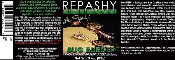 Show full view: Repashy Superfoods Bug Burger Gel Premix Feeder Insect Food, 3-oz bottle slide 2 of 3