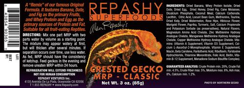 Show full view: Repashy Superfoods Crested Gecko Classic Meal Replacement Powder Reptile Food, 3-oz bottle slide 2 of 3