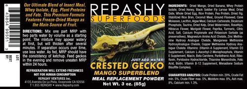 Show full view: Repashy Superfoods Crested Gecko Mango Superblend Meal Replacement Powder Reptile Food, 3-oz bottle slide 2 of 3