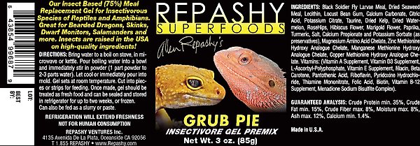 Show full view: Repashy Superfoods Grub Pie Gel Premix Reptile & Amphibian Food, 3-oz bottle slide 2 of 3