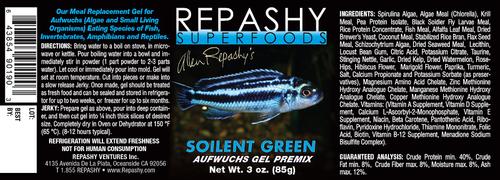 Show full view: Repashy Superfoods Soilent Green Gel Premix Fish, Amphibian & Reptile Food, 3-oz bottle slide 2 of 3