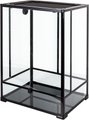 REPTI ZOO 2-in-1 Tall Glass Reptile Terrarium, Black