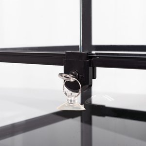 REPTI ZOO 2-in-1 Tall Glass Reptile Terrarium, Black