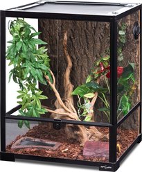 REPTI ZOO 33-gal Full Tempered Glass Reptile Terrarium with Double Swing Doors Reptile Habitat, Black