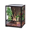 REPTI ZOO 33-gal Full Tempered Glass Reptile Terrarium with Double Swing Doors Reptile Habitat, Black