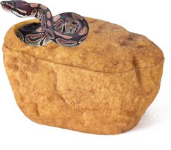 REPTI ZOO 3-in-1 Magnetic Attraction Snake, Ball Python & Geckos Reptile Cave, Large, Yellow