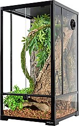 REPTI ZOO 3 in 1 Reptile Tall Terrarium Habitat, Black, 33-gal