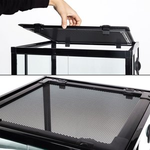REPTI ZOO 3 in 1 Reptile Tall Terrarium Habitat, Black, 33-gal