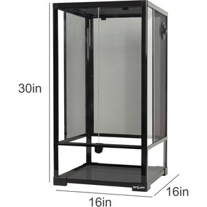 REPTI ZOO 3 in 1 Reptile Tall Terrarium Habitat, Black, 33-gal