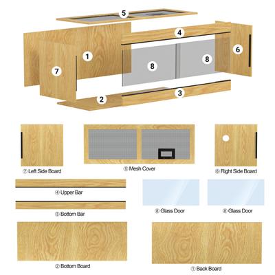 Show full view: REPTI ZOO 64-gal Wooden Reptile Terrarium, Yellow slide 5 of 7