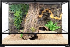 REPTI ZOO 90-gal Full Tempered Glass Reptile Terrarium with Double Swing Doors Reptile Habitat, Black